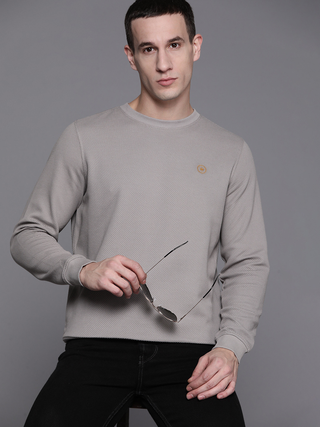 Louis Philippe Textured Sweatshirt
