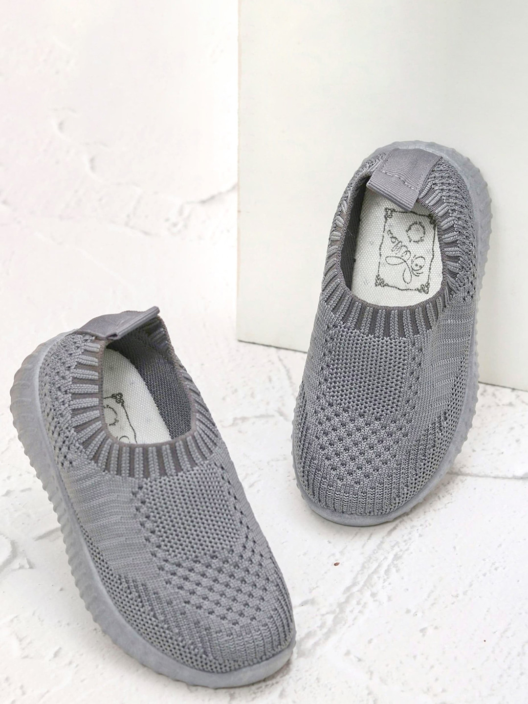 Yellow Bee Boys Textured Comfort Insole Mesh Basics Slip-On Sneakers