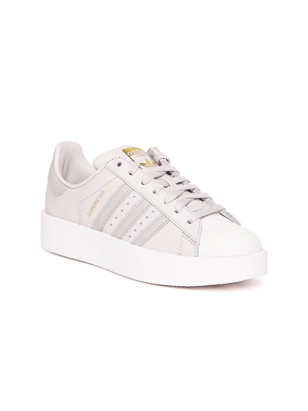 ADIDAS Originals Women Grey SUPERSTAR BOLD Leather Sneakers