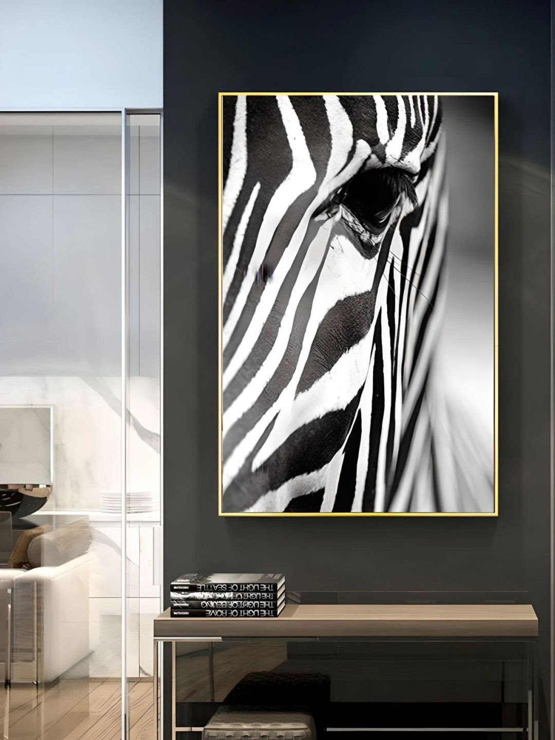 THE HANDMADE FLAIR Stunning Zebra Canvas Wall Rectangle Paintings Wall Art 30 x 40In