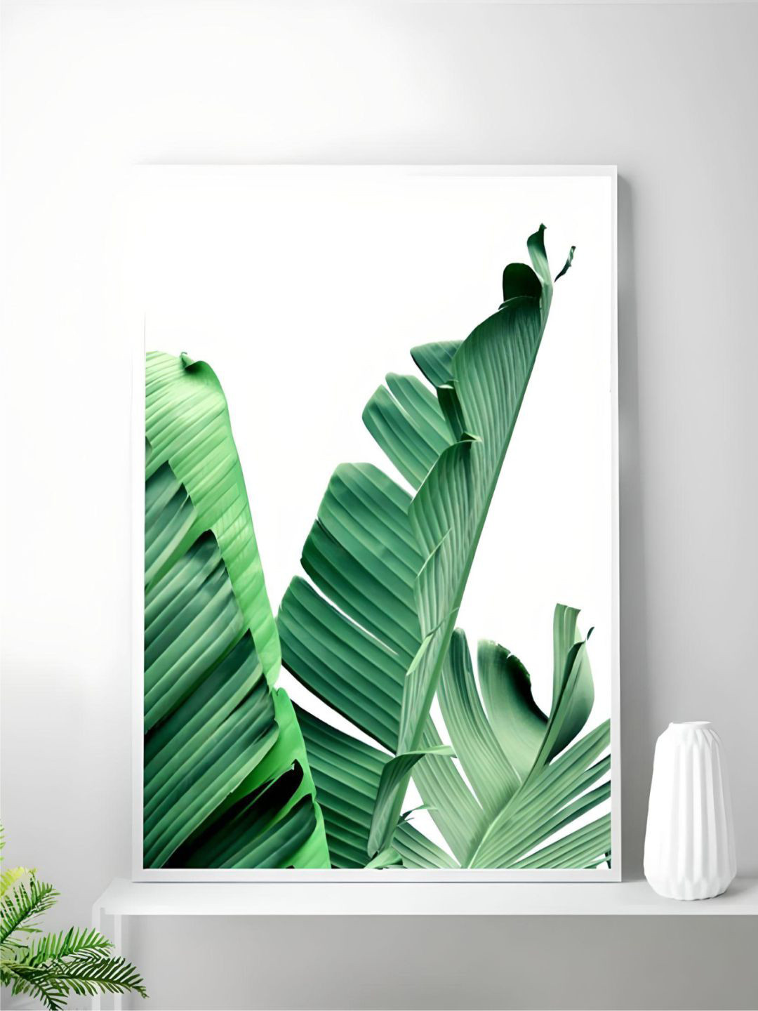 THE HANDMADE FLAIR Lush Green Leaves Canvas Wall Rectangle Paintings Wall Art -30x42In