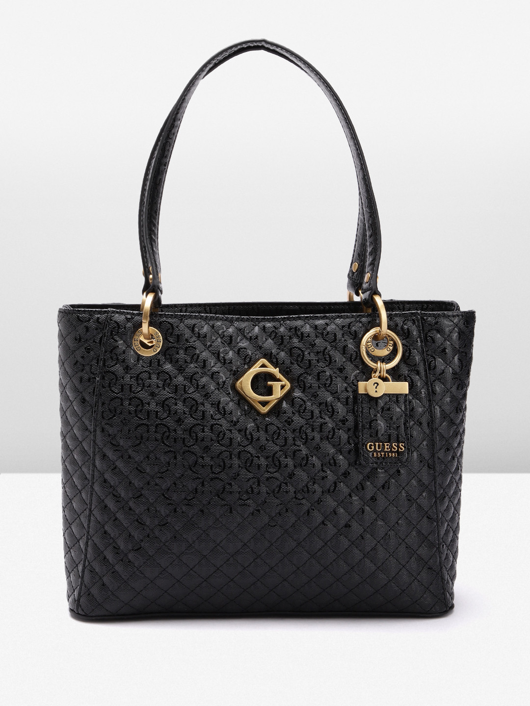 GUESS Textured Structured Quilted Shoulder Bag