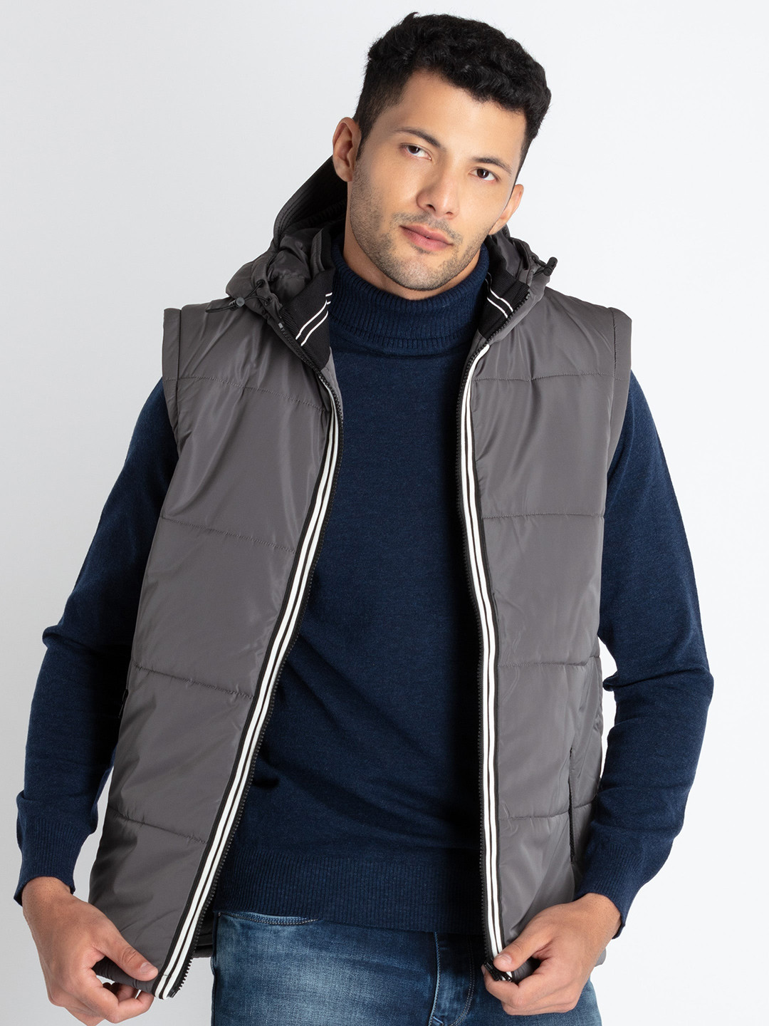 Status Quo Hooded Padded Jacket With Detachable Sleeves