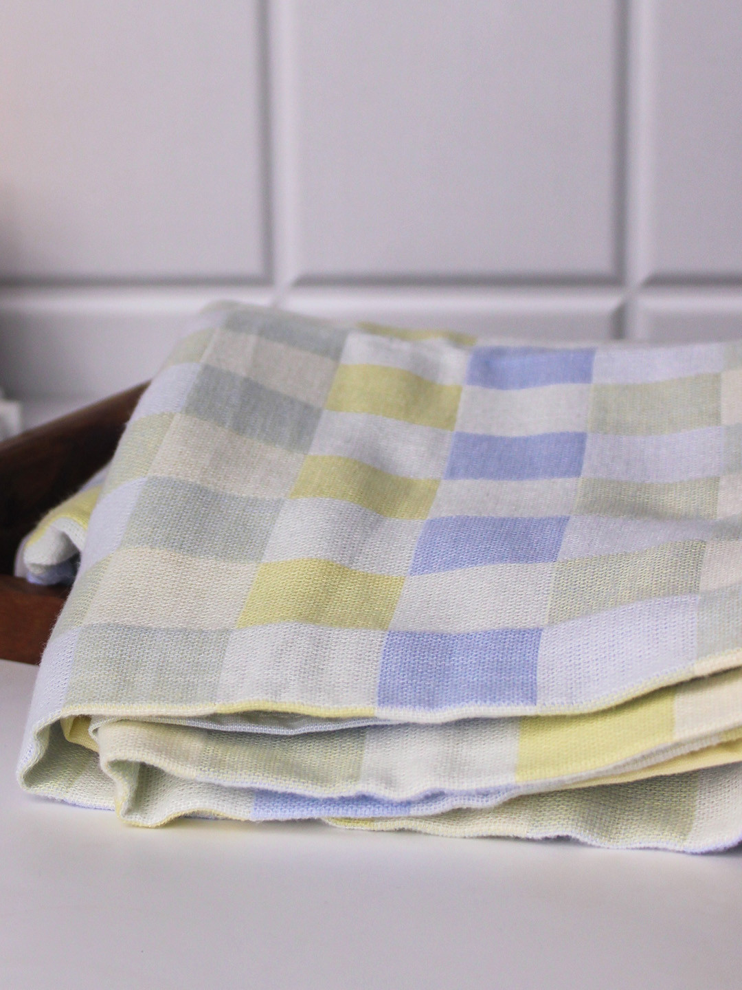 ZAHYA Pastel Blue Pure Cotton Zero Twist Twin Layer Bath Towel