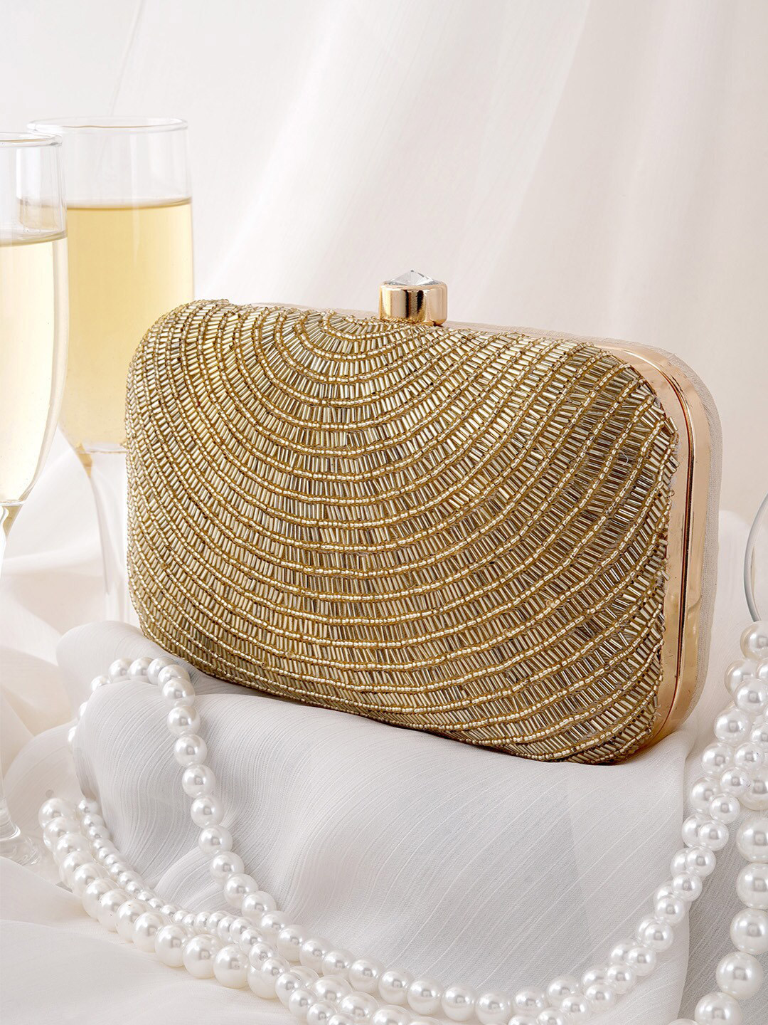 JOKER & WITCH Embellished Box Clutch With Sling Strap