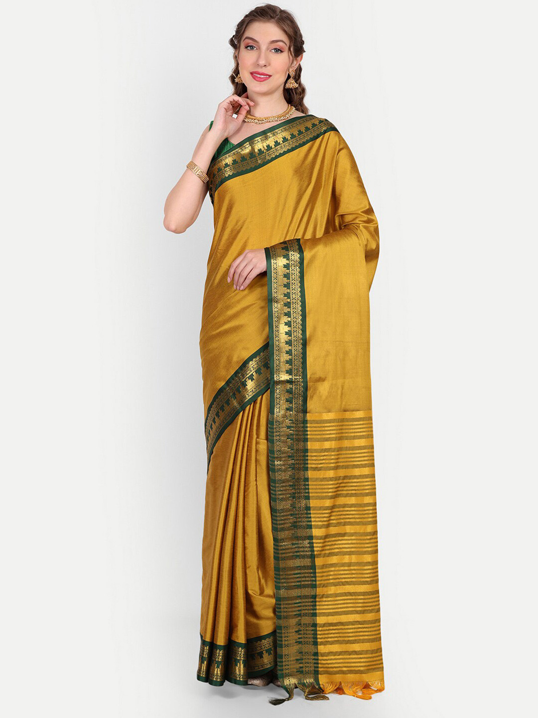 Paramparik Textile Zari Silk Cotton Kanjeevaram Saree