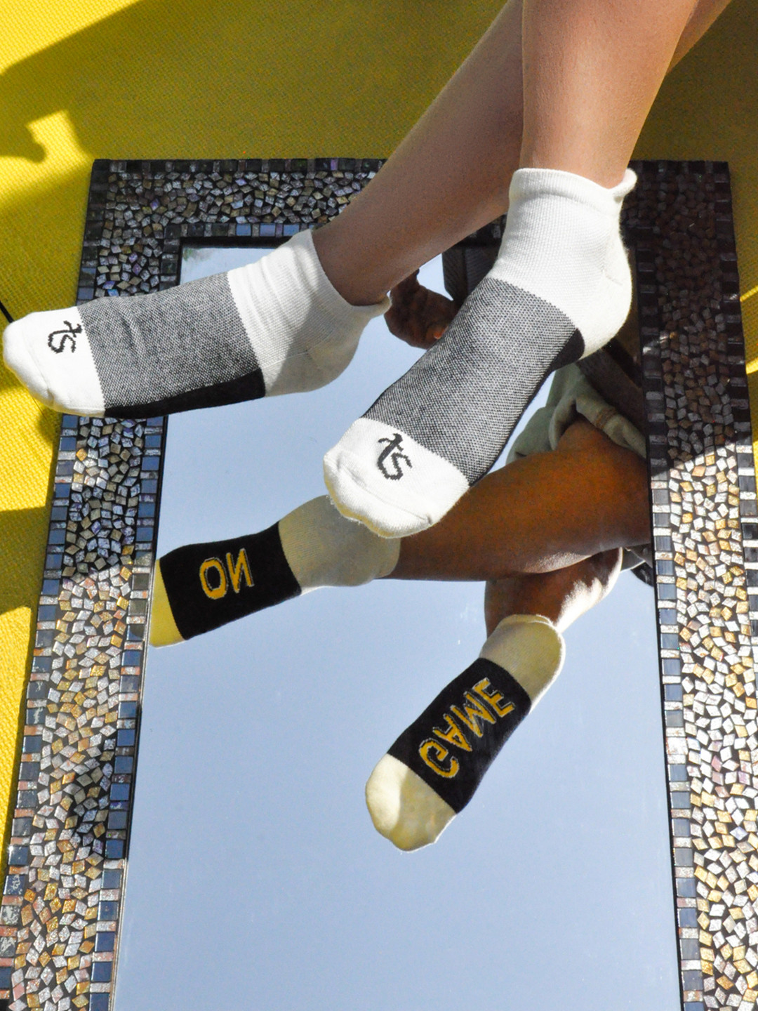 TalkingSox Unisex Pack Of 3 Colourblocked Air Vents Ankle-Length Socks