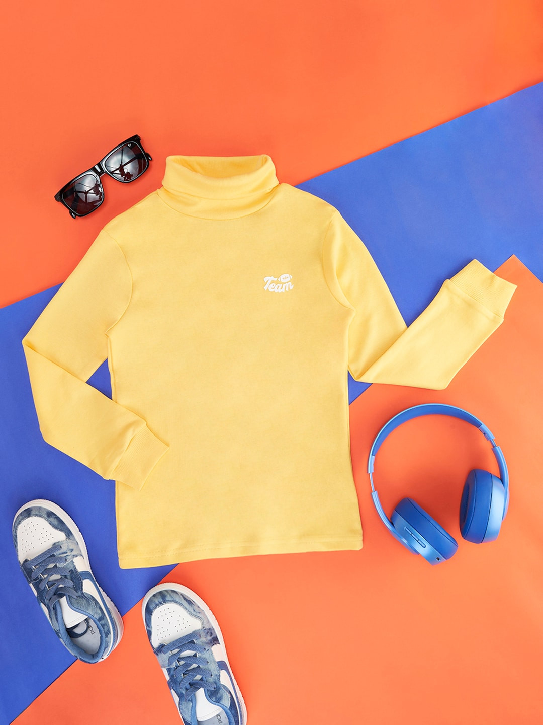 Pantaloons Junior Boys High Neck Cotton Pullover Sweatshirt