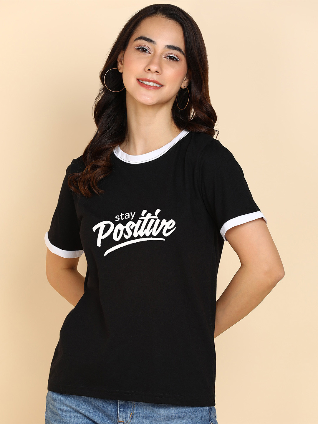 Adyavastram Typography Printed Regular Fit Cotton T-shirt