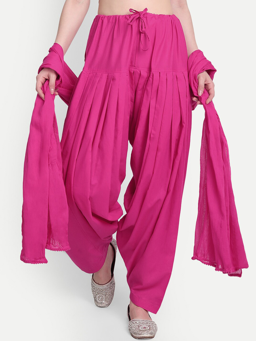 SUTI Loose-Fit Cotton Patiala and Dupatta