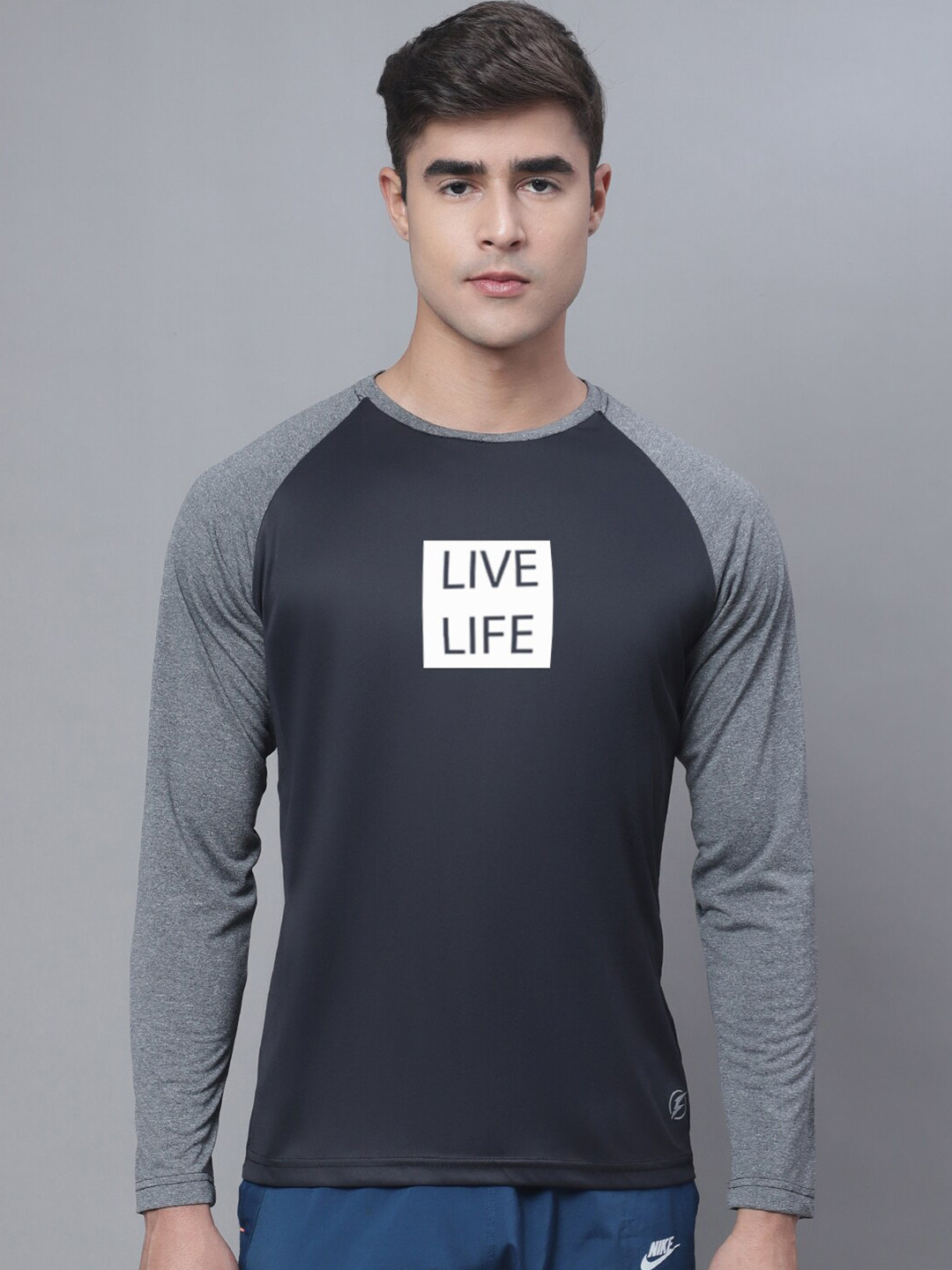 Friskers Colourblocked Long Sleeves Bio-Wash Regular Fit Sports T-shirt