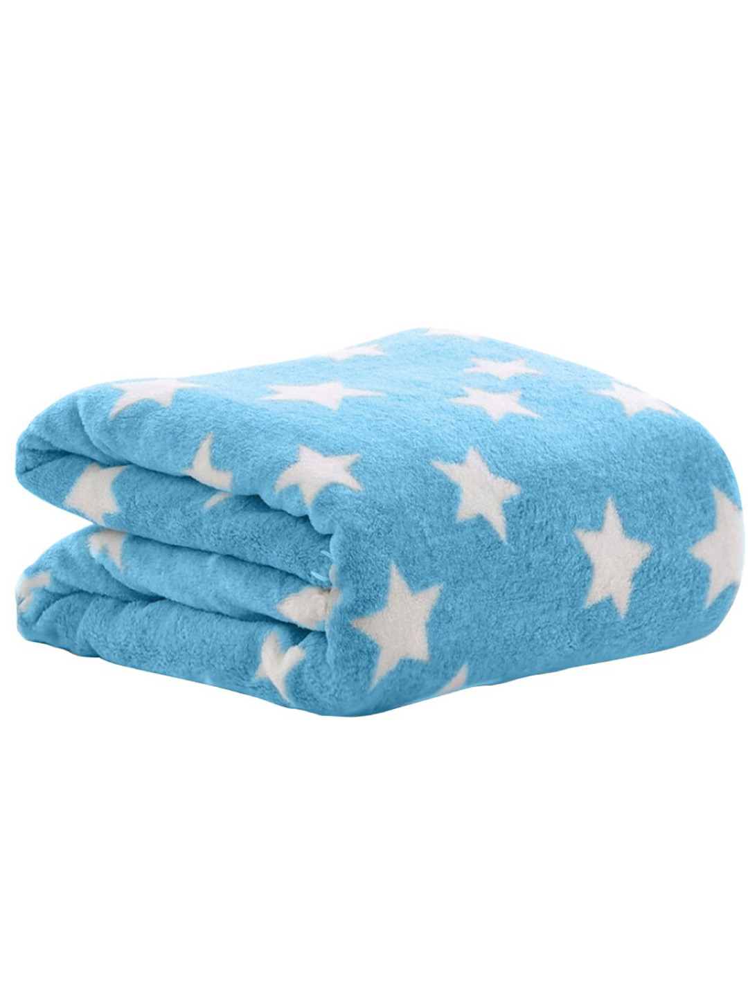 OyO Baby Infants Kids Blue & White Star Printed Fleece All-Season Super Soft Baby Blanket