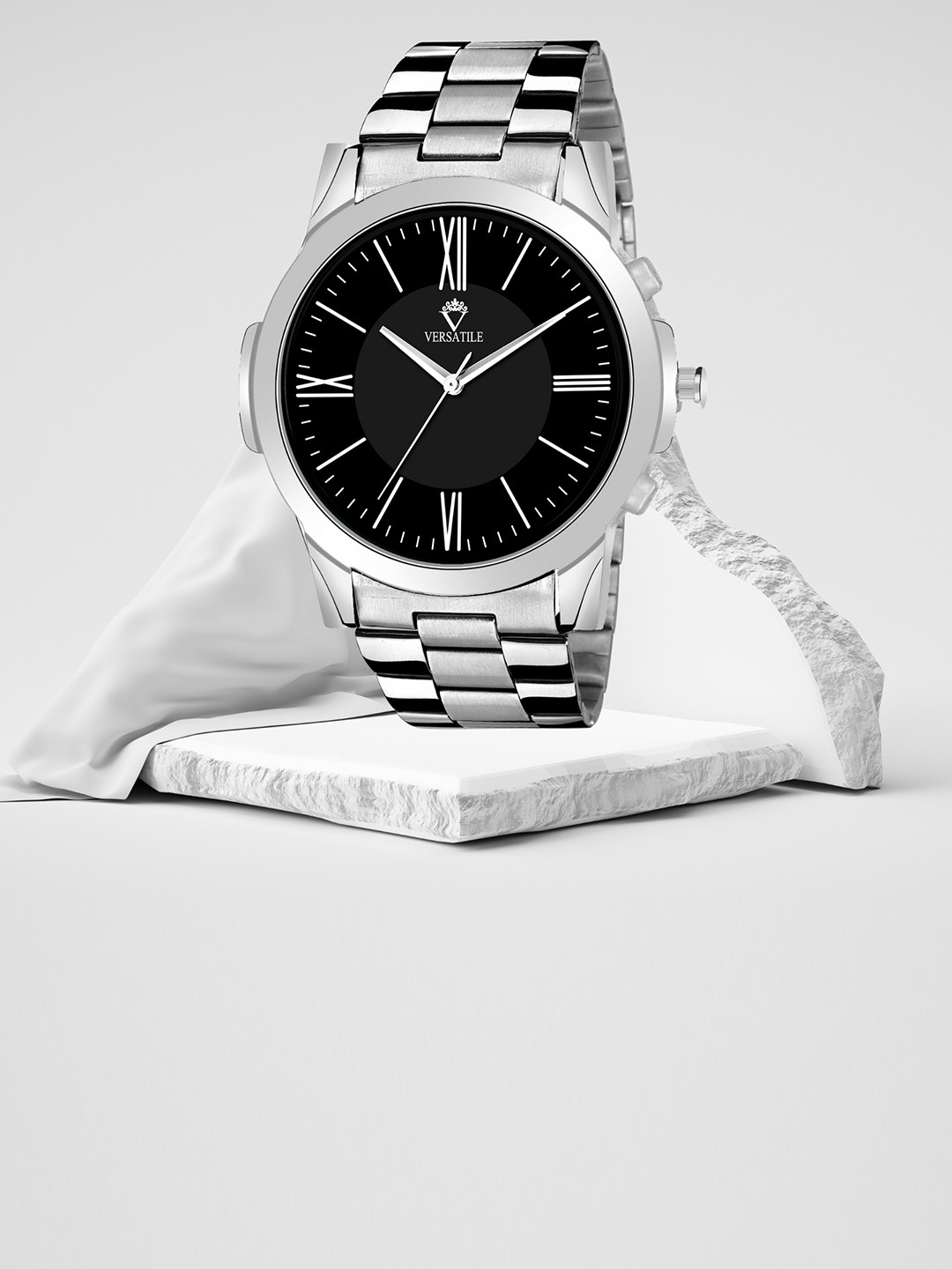 Versatile Men Stainless Steel Bracelet Style Straps Analogue Watch Luky