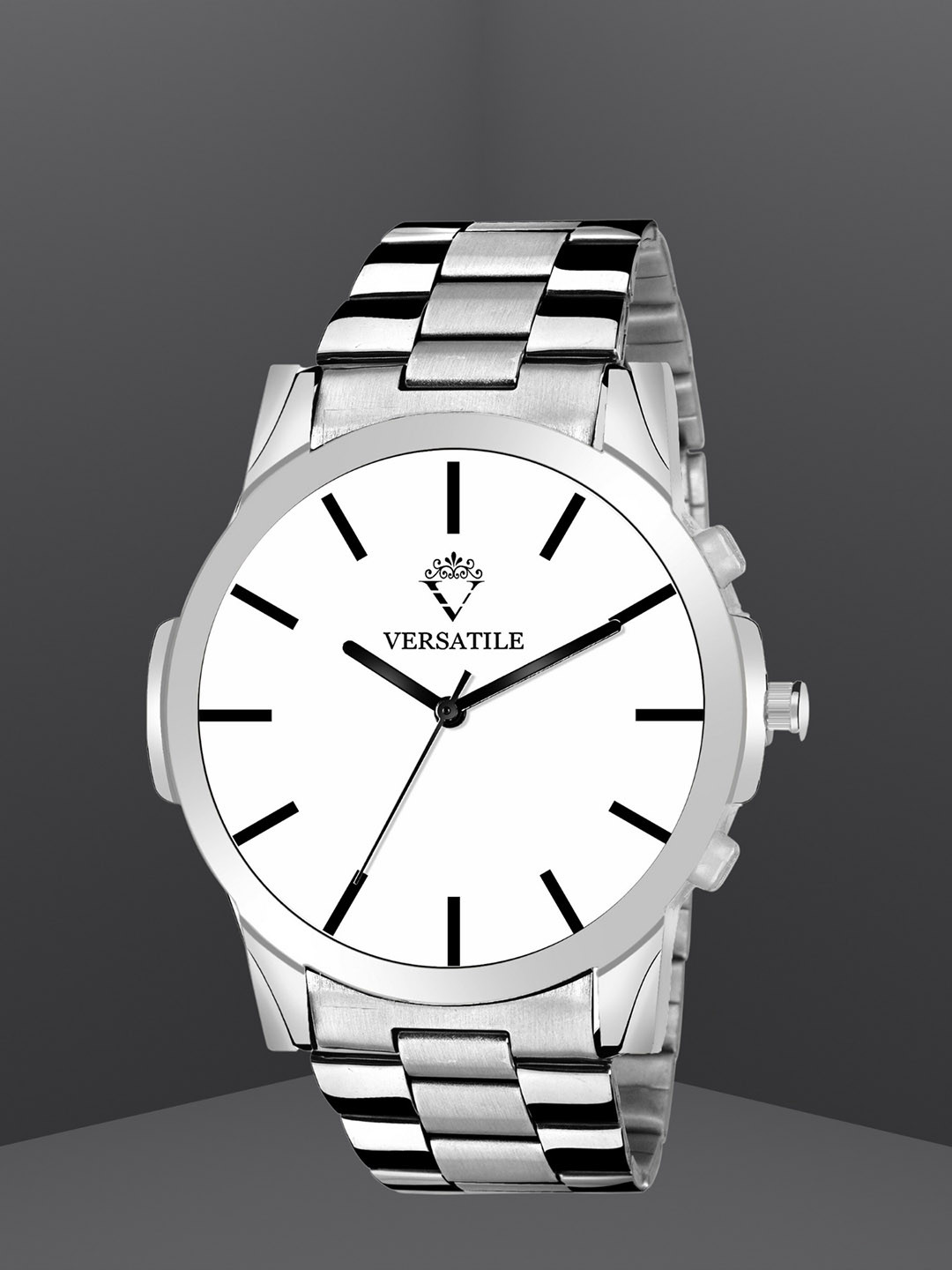 Versatile Men Round Analogue Watch White Ellite