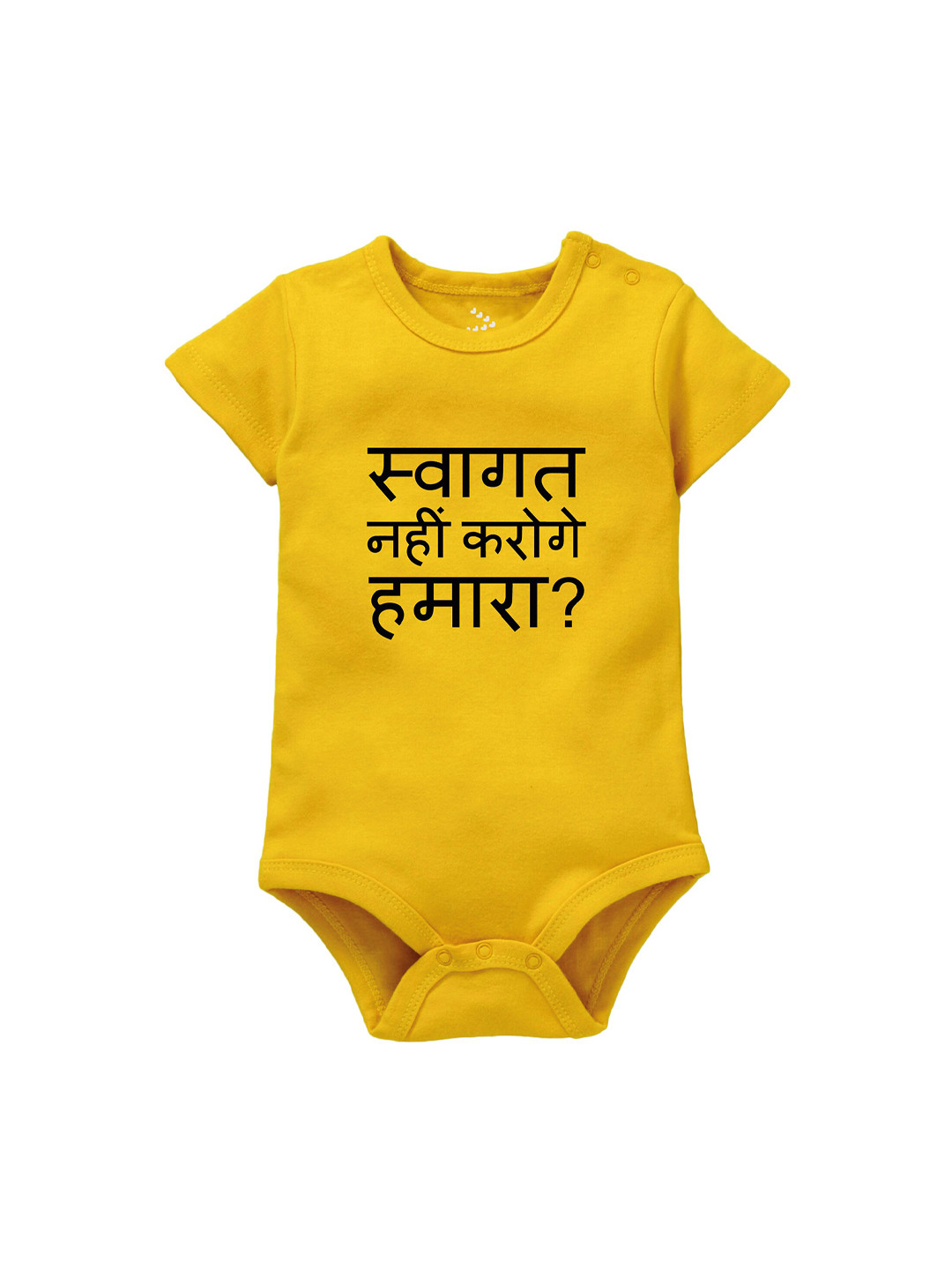 Zeezeezoo Infants Swagat Nahi Karoge Hamara Printed Cotton Bodysuit