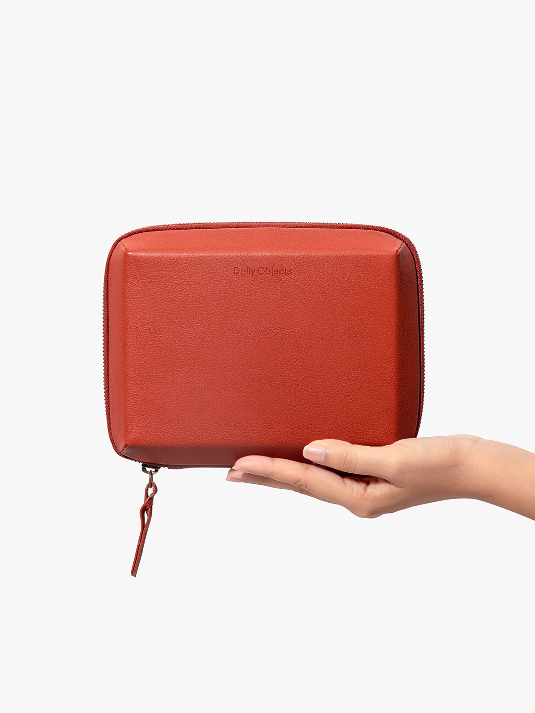 DailyObjects Red Mini Marshal Tech Kit Leather Organiser