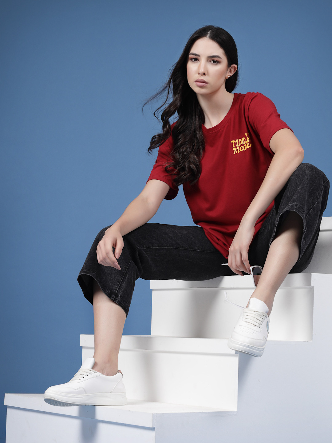 Rigo Printed Drop-Shoulder Sleeves Pure Cotton T-shirt