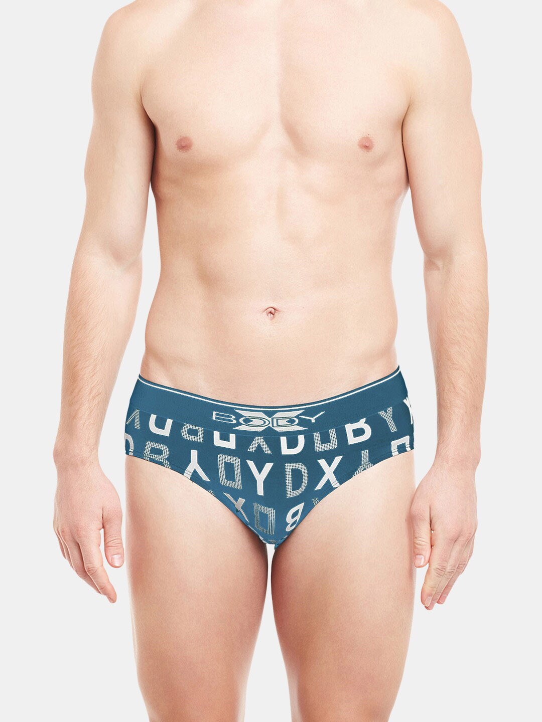 BODYX Typography Printed Cotton Basic Brief BX04B-SBLUE-XL