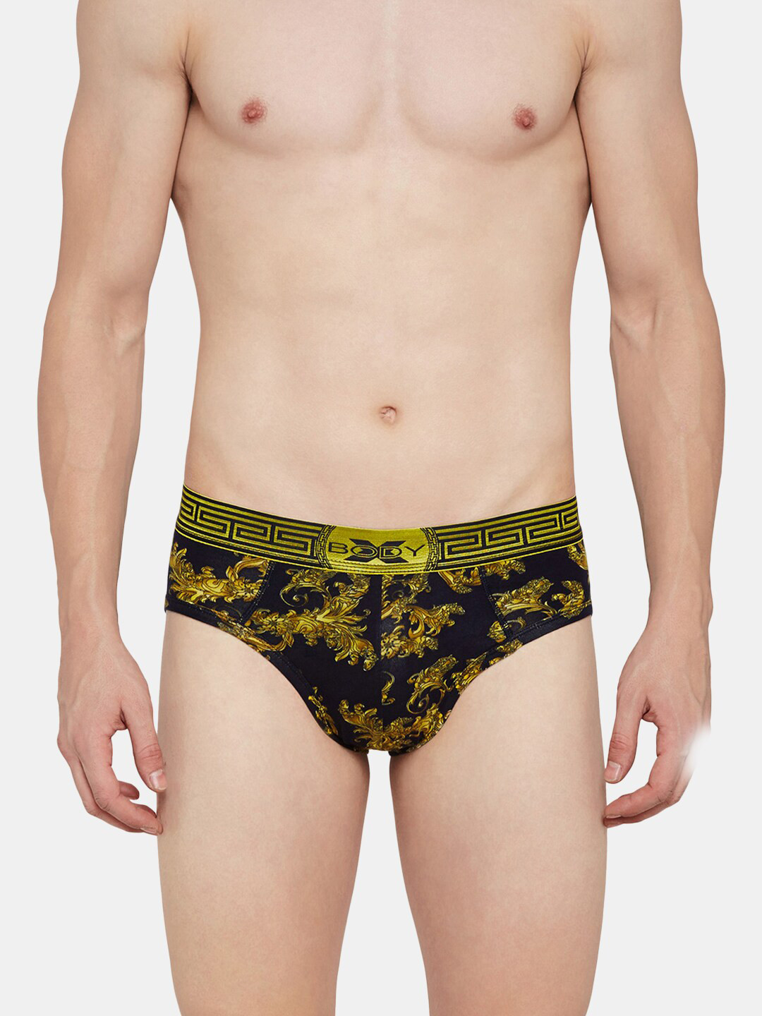 BODYX Abstract Printed Basic Brief BX28B-NAVY-PRINT-XL