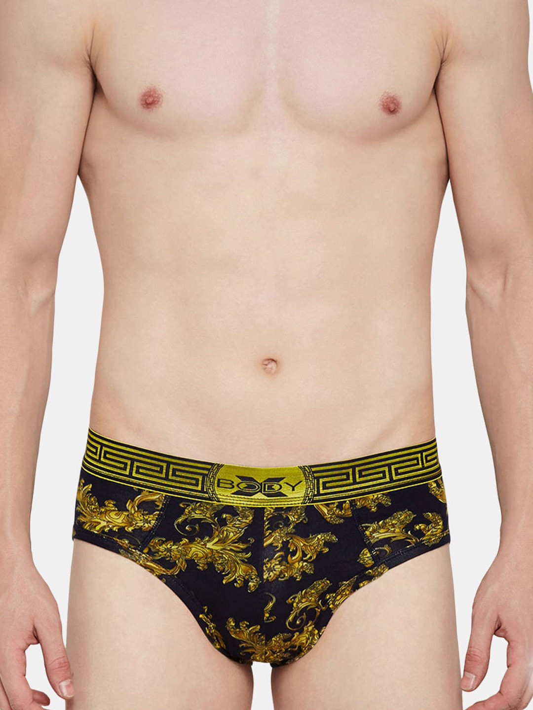 BODYX Floral Printed Cotton Basic Briefs BX28B-NAVY-PRINT-S