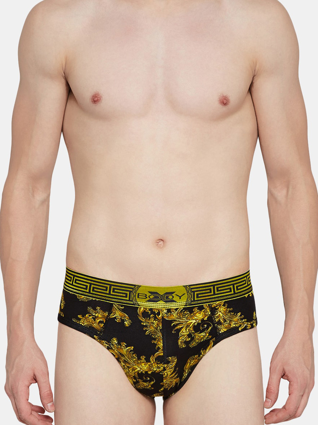 BODYX Floral Printed Basic Briefs BX28B-BLACK-PRINT-XL