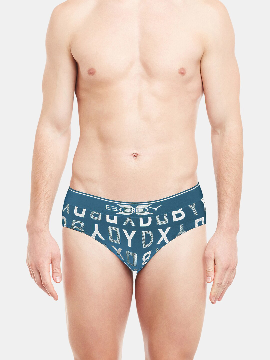 BODYX Typography Printed Basic Briefs BX04B-SBLUE-S