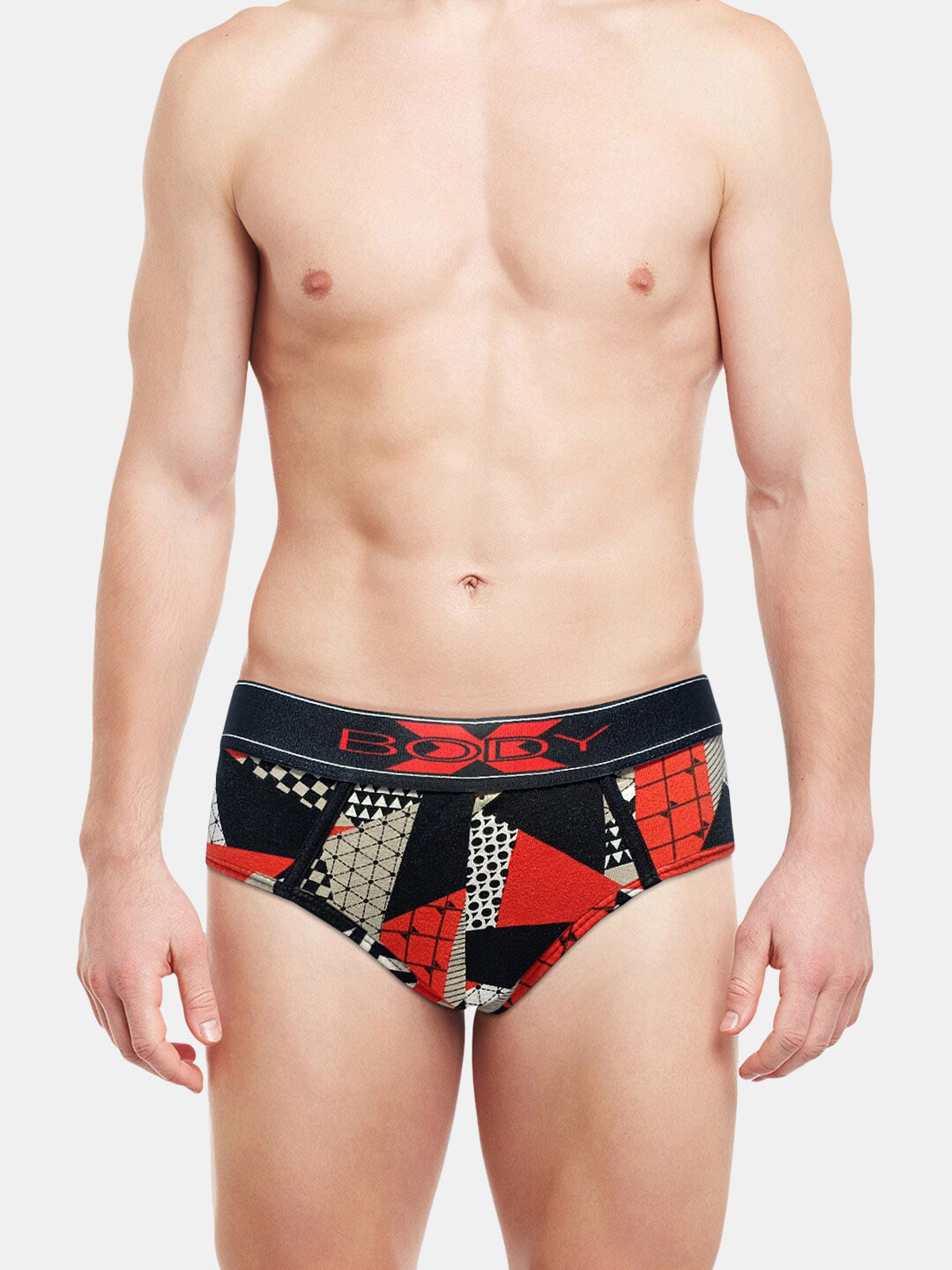BODYX Abstract Printed Pure Cotton Basic Brief BX01B-PRINT-16-L