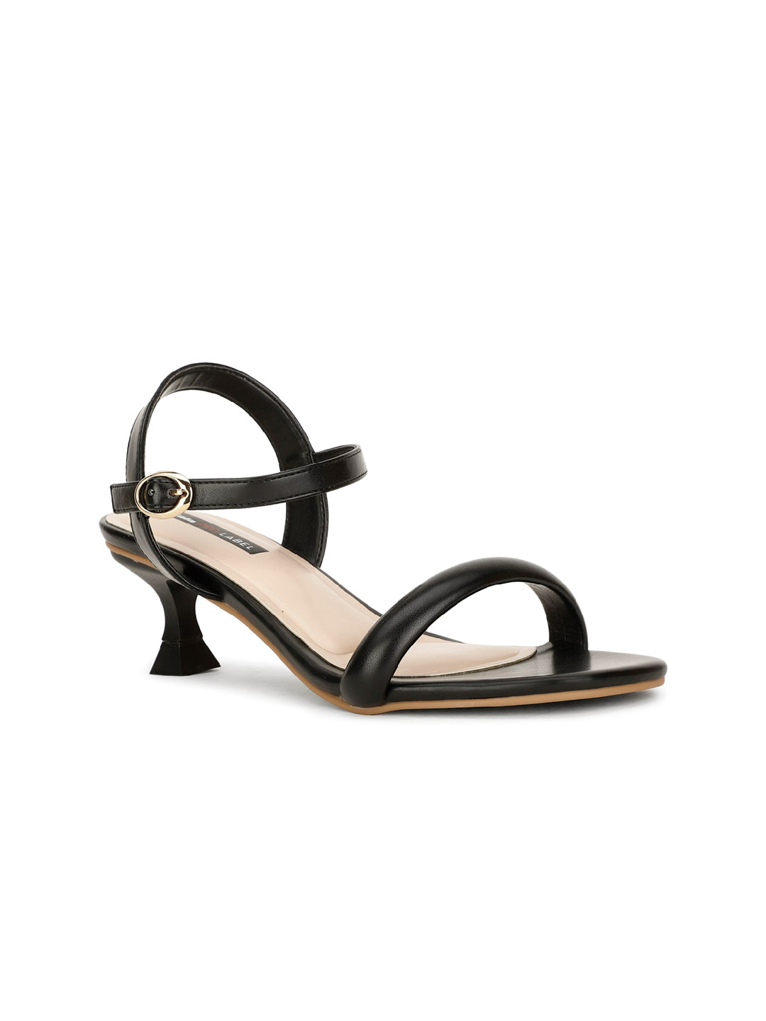 Bata Open Toe Block Heels With Buckle Closure