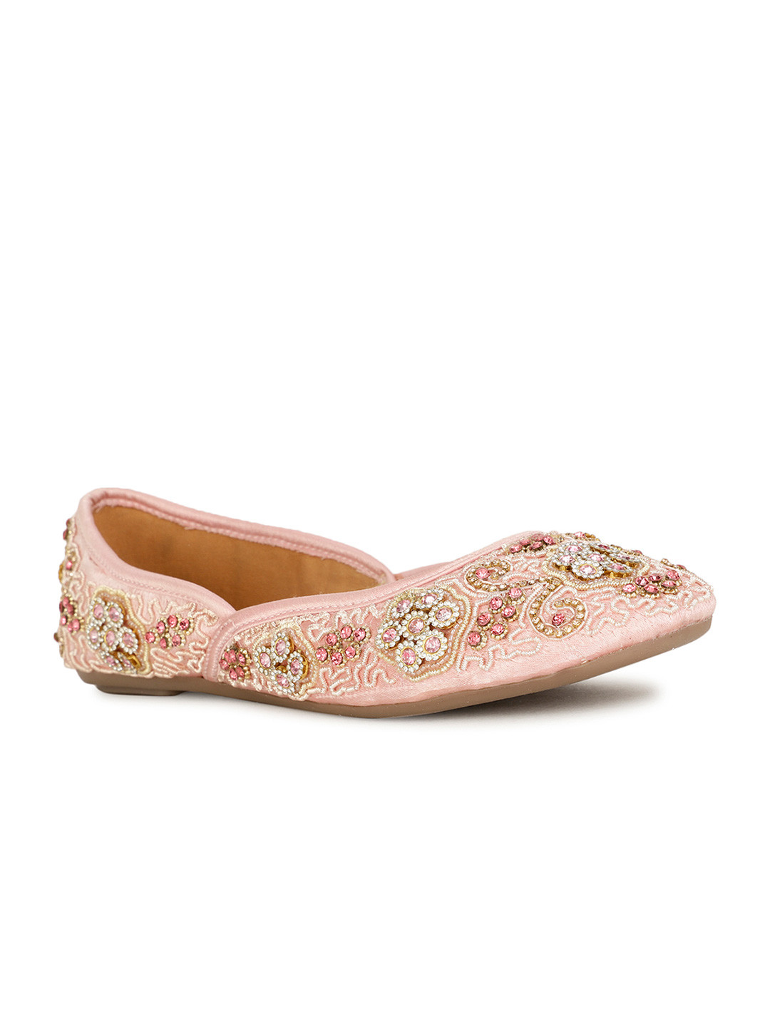 Bata Pink Embellished Ethnic Mojaris