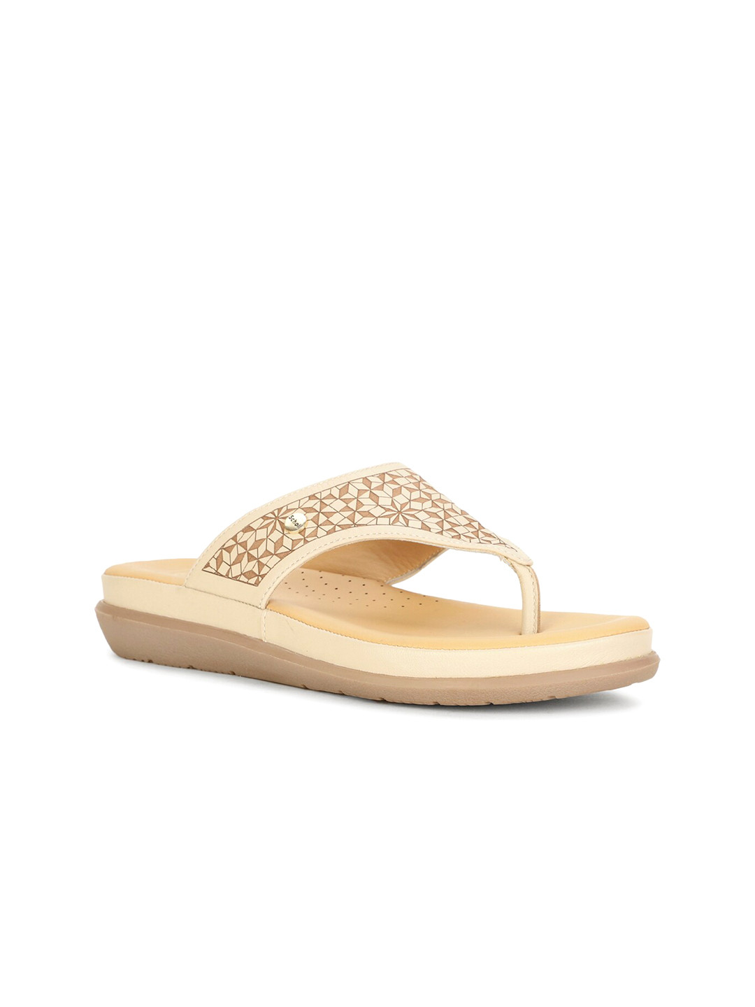 Scholl Textured Leather Open Toe Flats