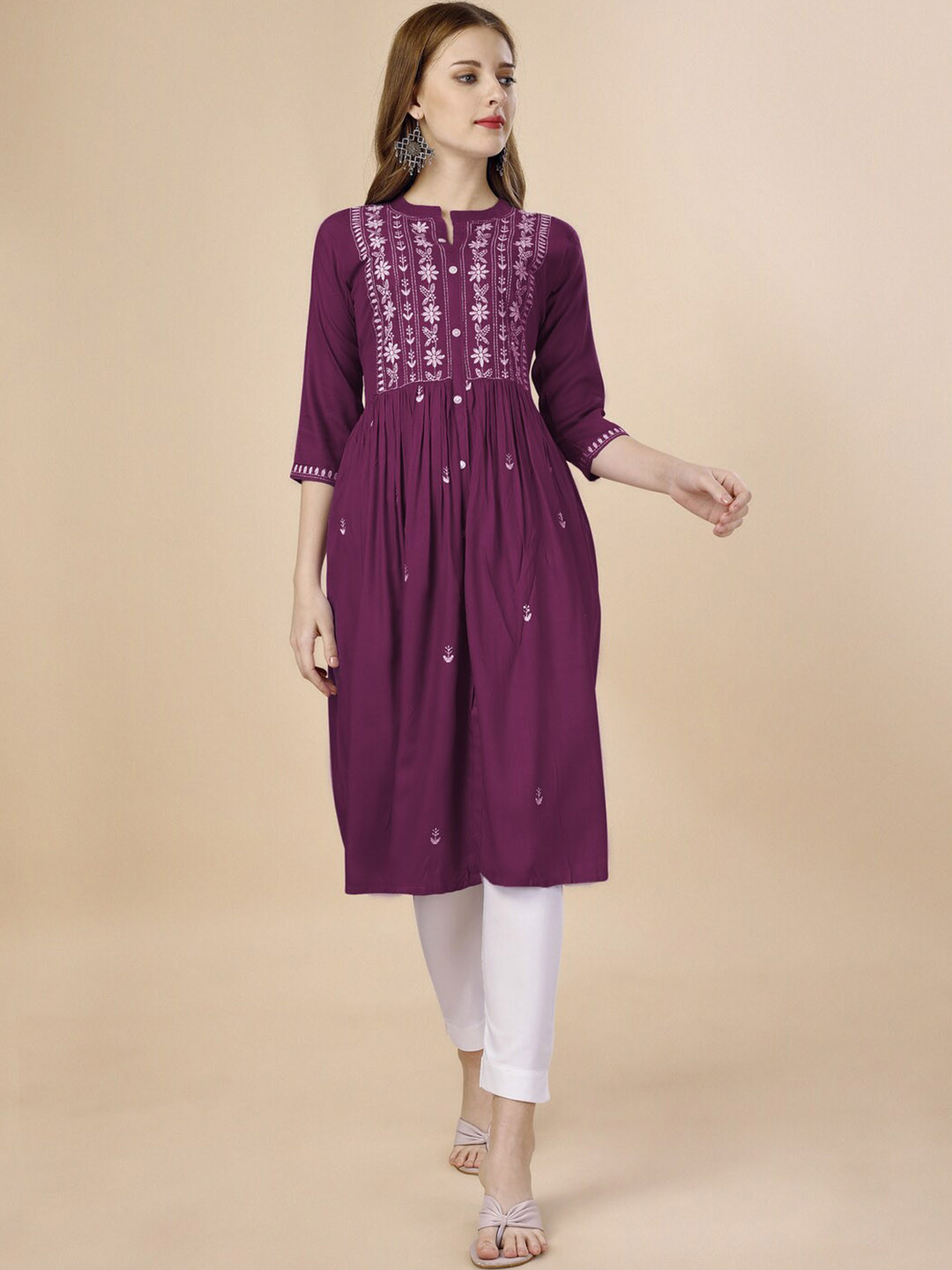 GOROLY Ethnic Motifs Embroidered Kurta