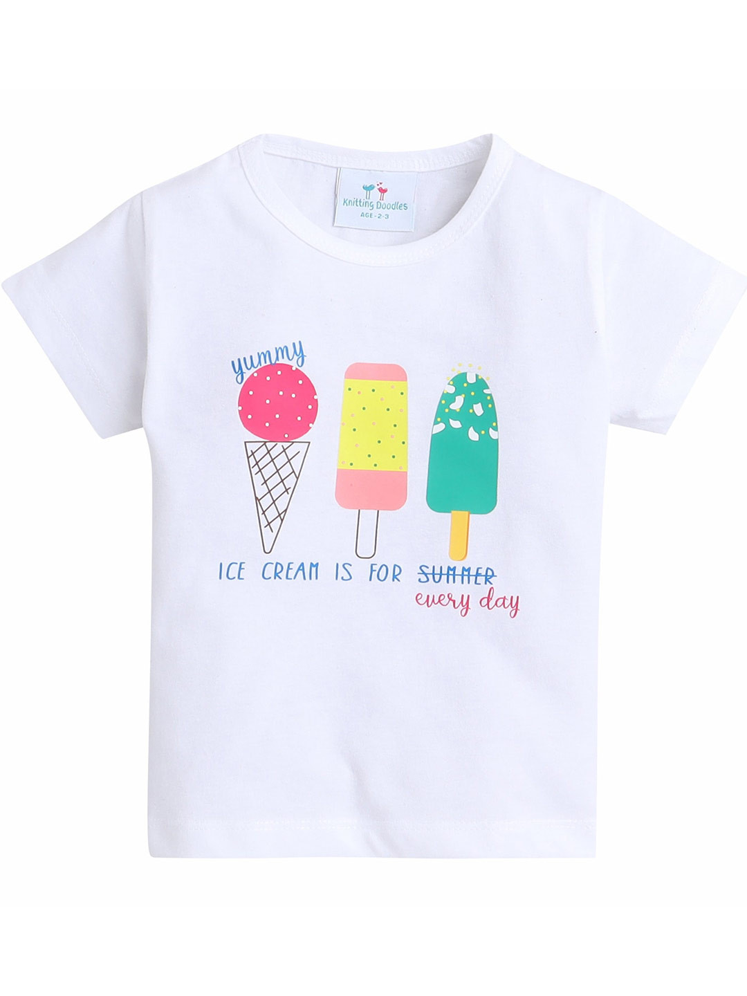 Knitting Doodles Graphic Printed Regular Fit Cotton Casual T-Shirt