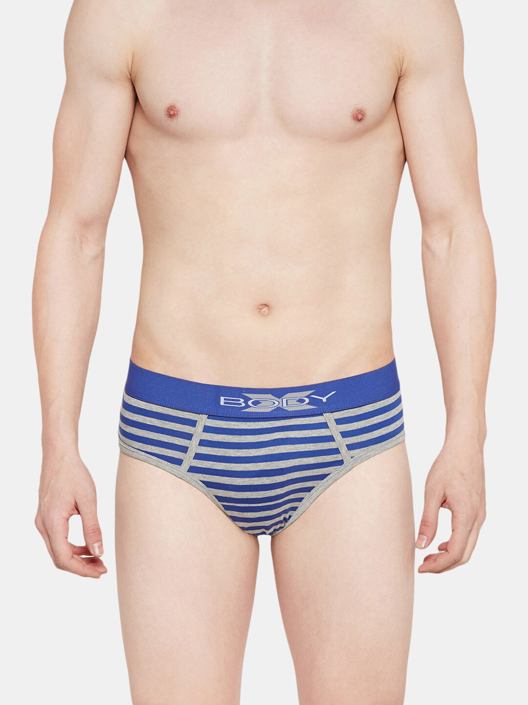 BODYX Striped Pure Cotton Basic Briefs BX03B-RBL-STRIPE-S