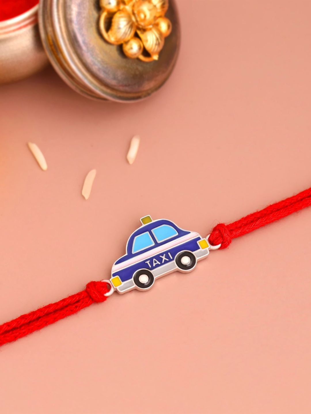 KUBERBOX 925 Sterling Silver Kiddo Taxi Rakhi