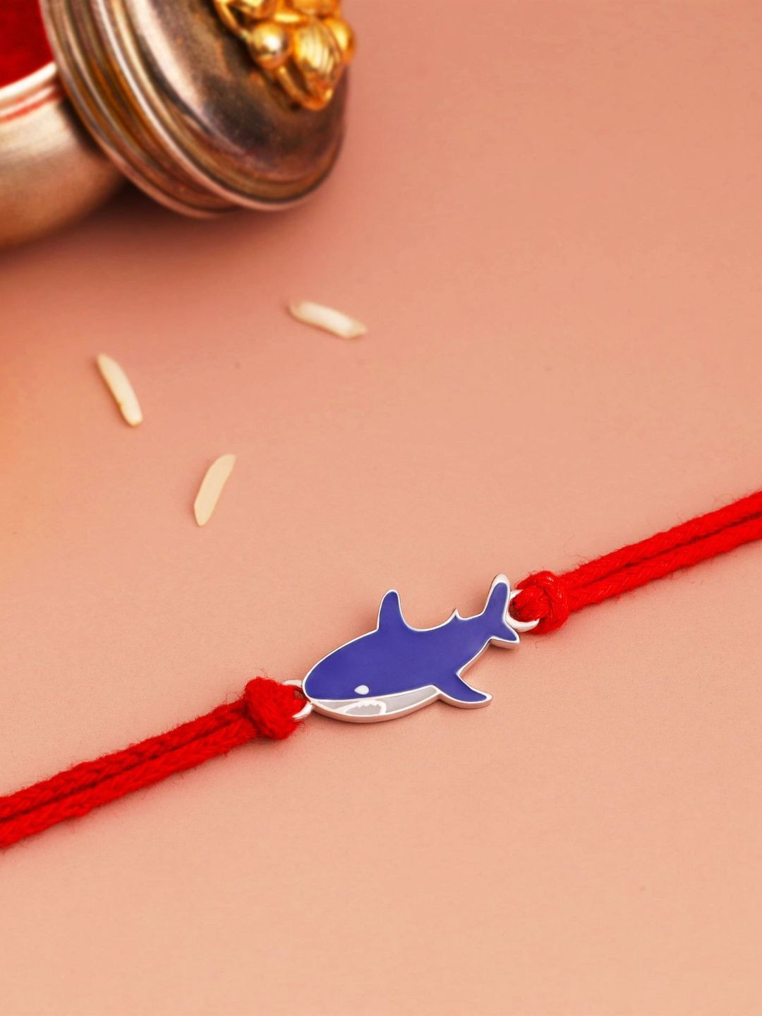 KUBERBOX Kids 925 Sterling Silver Baby Shark Rakhi