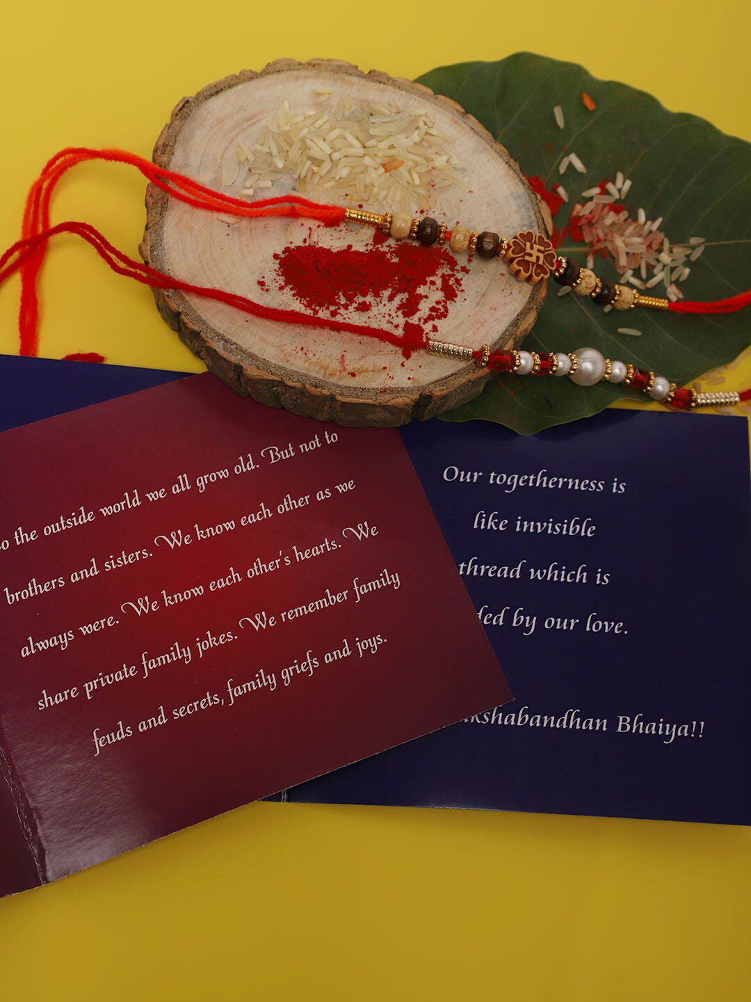 Anouk Set Of 2 Rakhi With 2 Greeting Card Gift Set