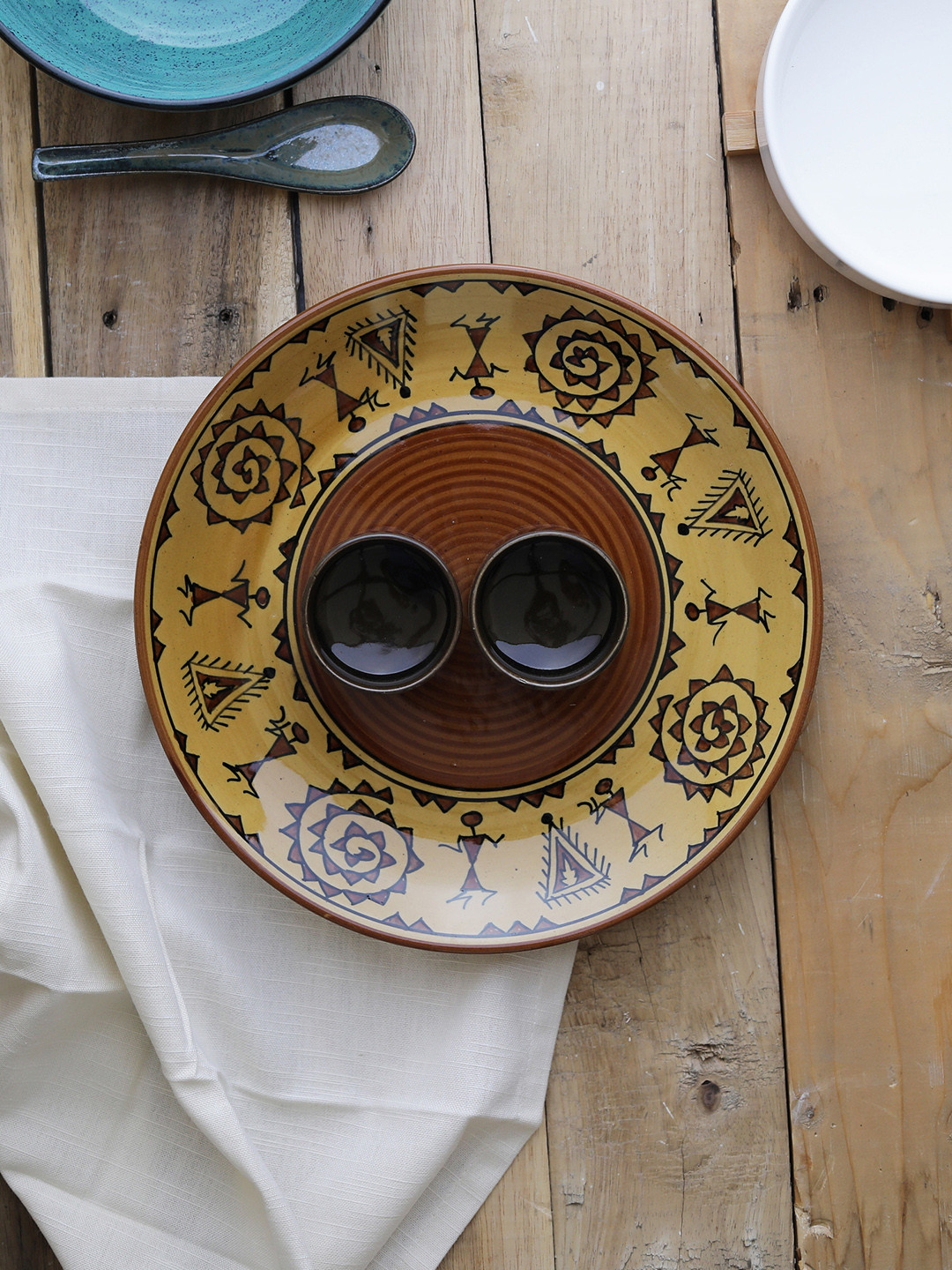 MIAH Decor Brown Printed Ceramic Set