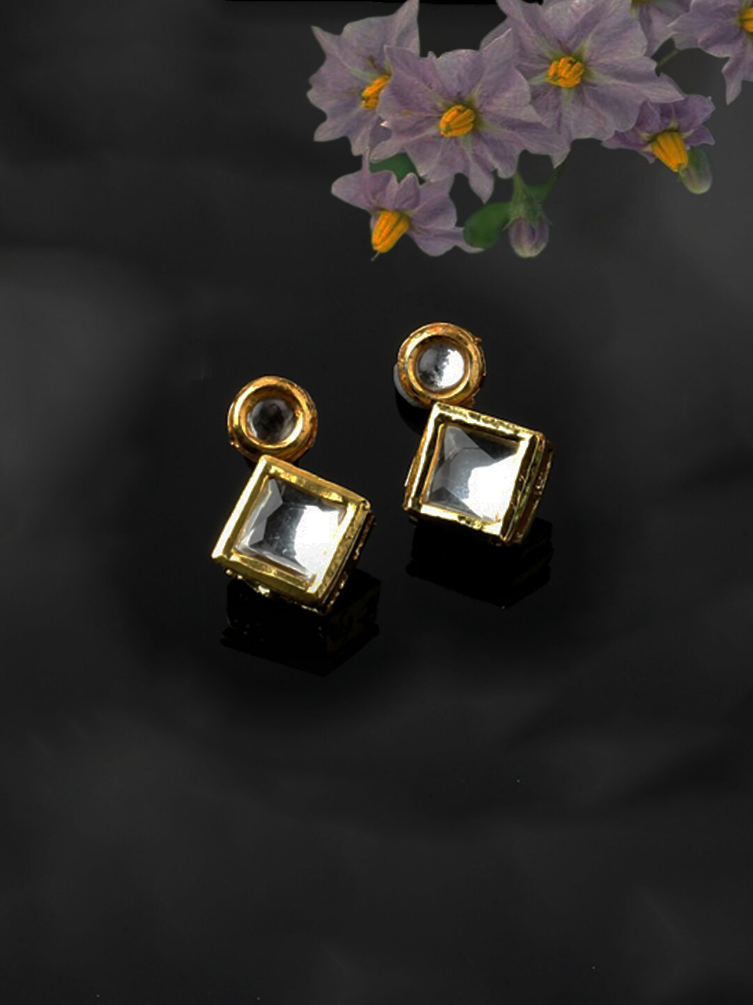 DUGRISTYLE Drop Earring With Kundan Contemporary Studs Earrings