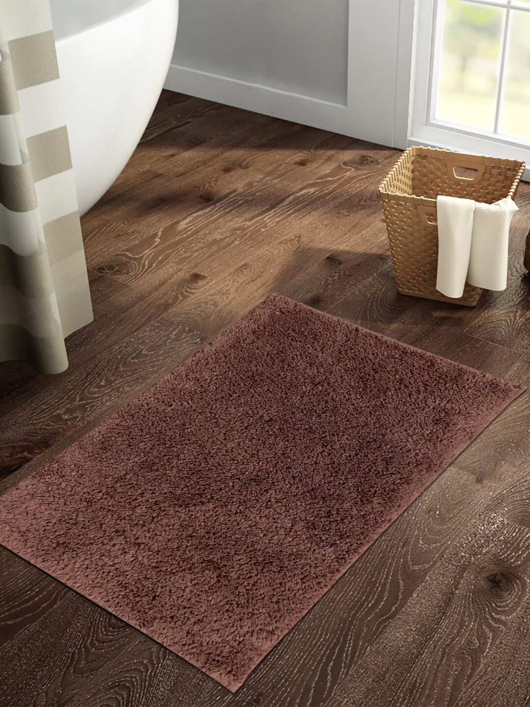 SPACES Brown Self-Designed 1434 GSM Bath Mat