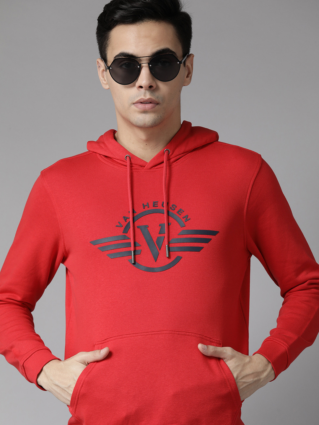 Van Heusen High IQ Lasting Colour Printed Hooded Sweatshirt