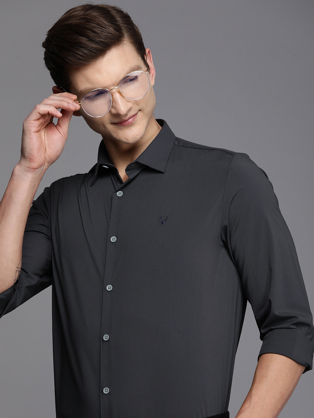 Buy Allen Solly Men Slim fit Formal Shirt - Black Online at Low