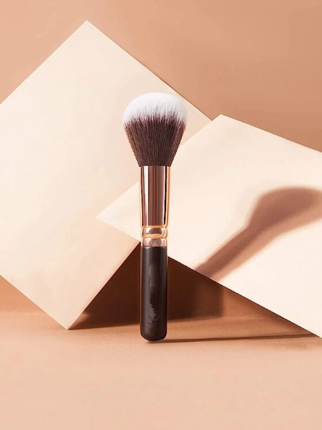 FEELHIGH Set of 15 Makeup Cosmetics Brush with Pouch - Black & Rose Gold Toned