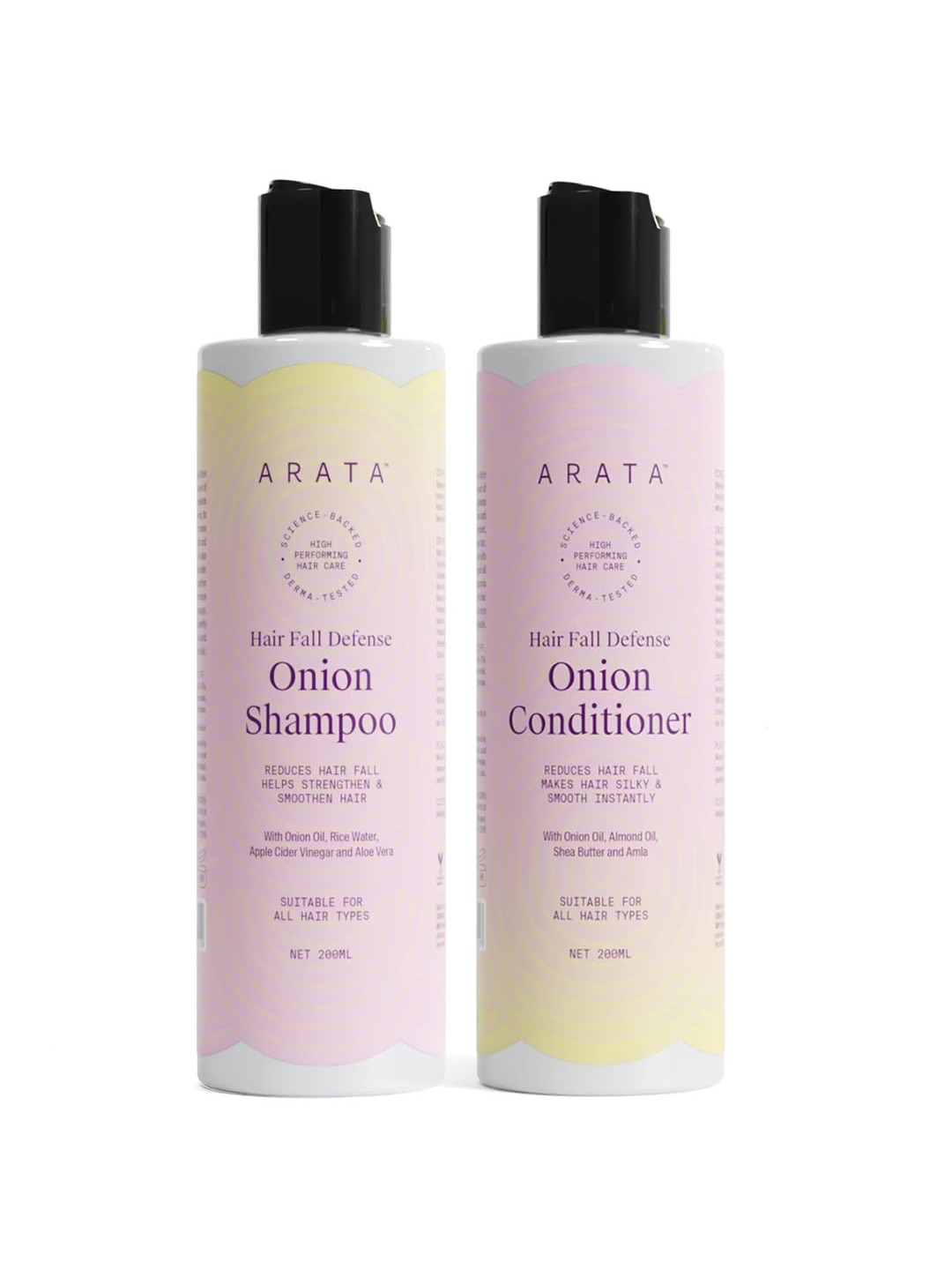 ARATA Set of 2 Hair Fall Defense Onion Shampoo & Conditoner - 200 ml