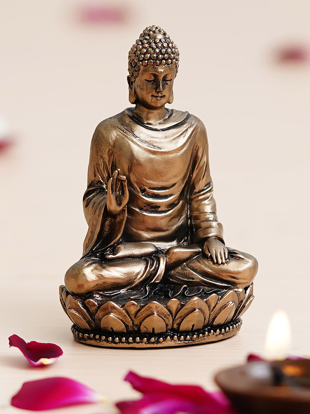 eCraftIndia Set Of 4 Designer Rakhis With Lord Buddha Idol