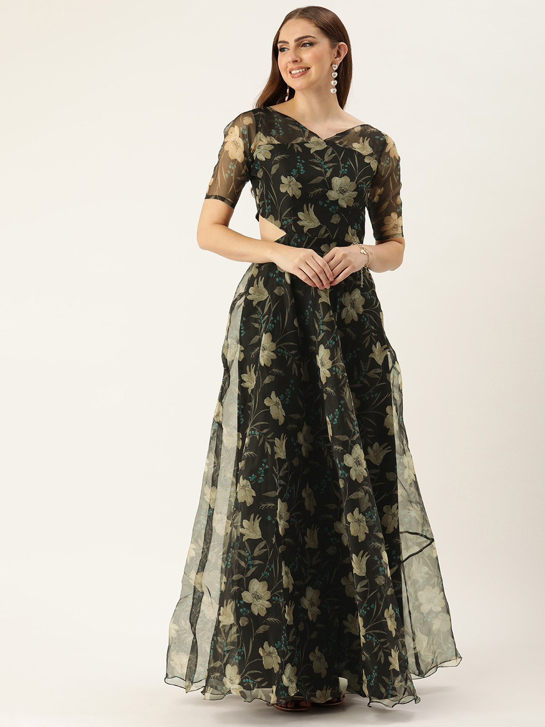Ethnovog Floral Print Maxi Dress