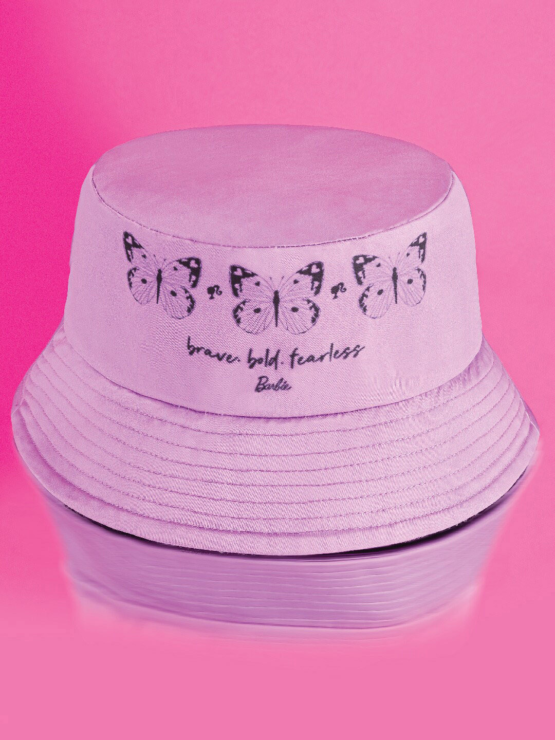 HAIR DRAMA CO. Women Summer Butterfly Purple Bucket Hat