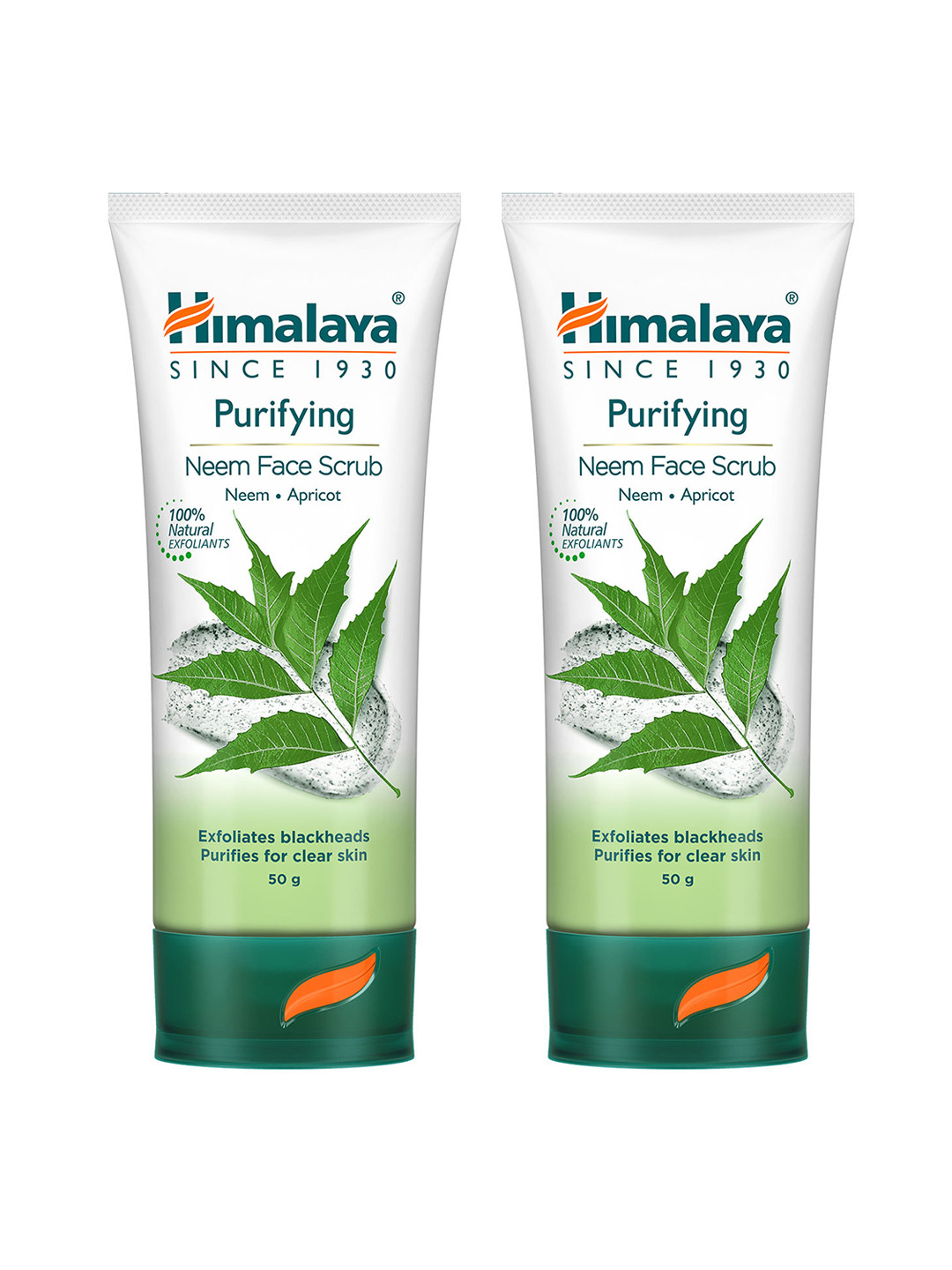 Himalaya Set of 2 Purifying Neem Face Scrub with Apricot for Blackheads & Acne - 50g each