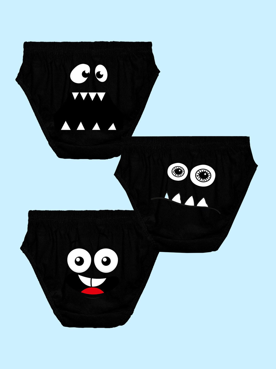 NUSYL Boys Pack Of 3 Printed Pure Cotton Basic Briefs NUBCBRFPO3.0103