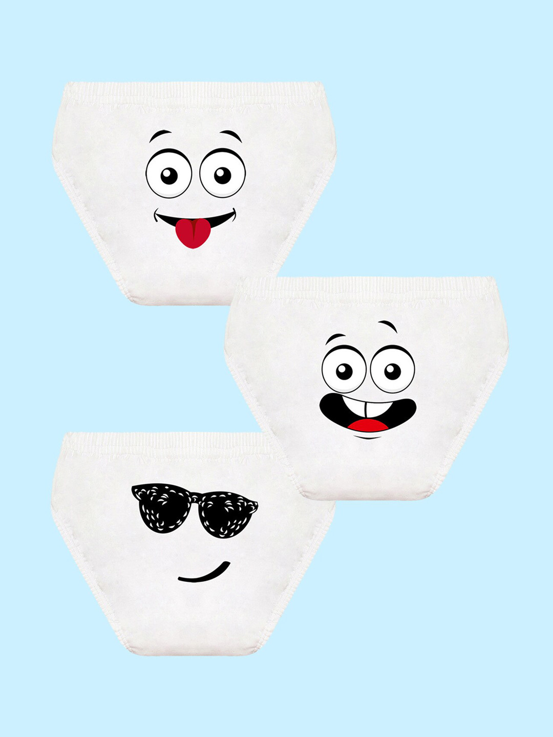 NUSYL Boys Pack Of 3 Printed Pure Cotton Basic Briefs NUBCBRFPO3.0097