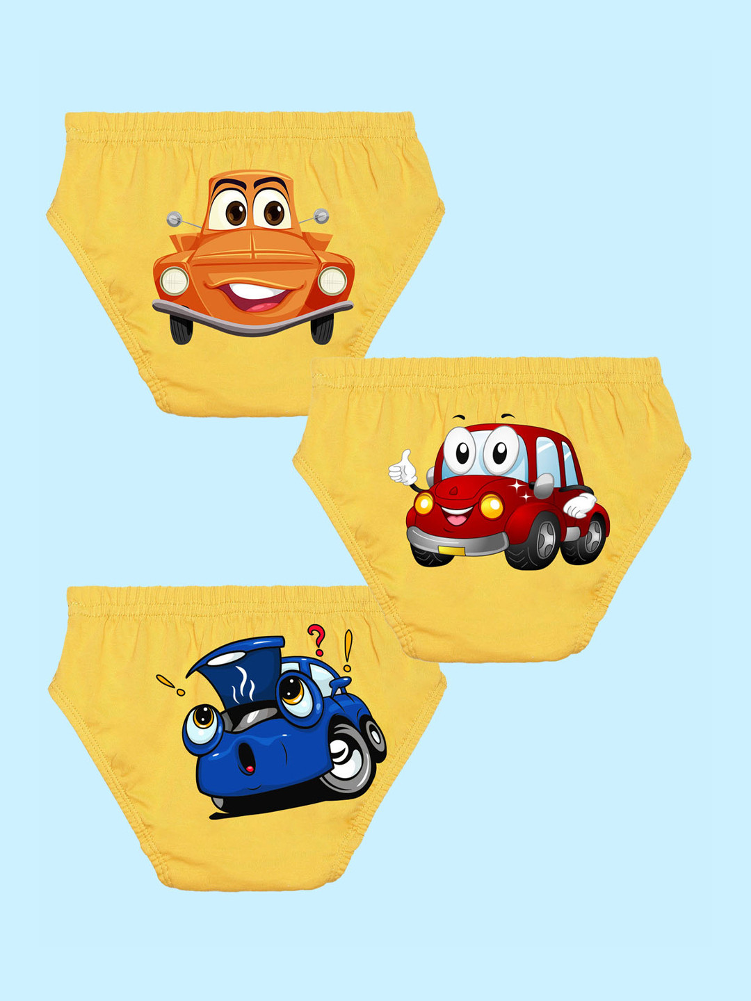 NUSYL Boys Pack Of 3 Printed Pure Cotton Basic Briefs NUBCBRFPO3.0114